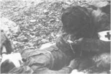 Lt.Jack Shea: "The dead and dying had been collected on the beach and in the cliff, then gathered on the coastal road. Medical staff had only