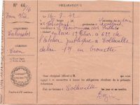 Un bon-matière sous l'Occupation pour obtenir des clous, des barbelés, etc..