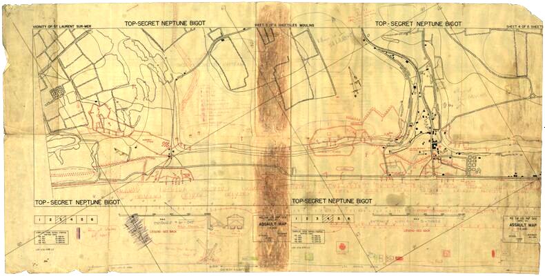 Document du fonds : Les cartes préparées pour Omaha Beach