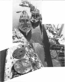 View of the dike eastward from the moon of the front mast of the "Centurion" (MC 1945 or 46) (see details)